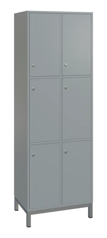 SBS-3322 šatní skříň 6-boxová, 1800x600x400 mm, kovové nohy, šedá